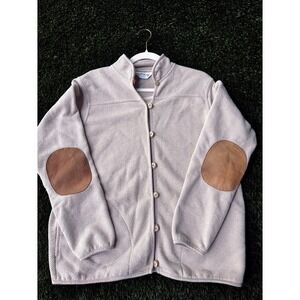 Vintage Orvis Cardigan Jacket S Beige Leather Elbow Patch Grandpacore Gorpcore
